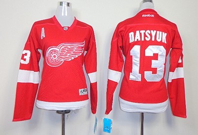 Detroit Red Wings #13 Pavel Datsyuk Red Womens Jersey 