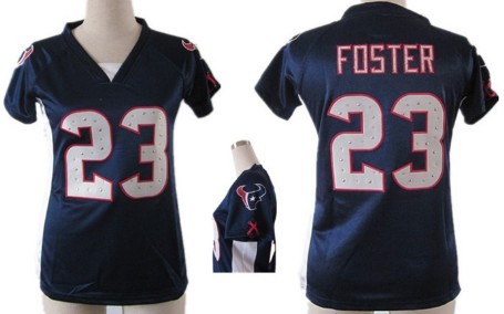 Nike Houston Texans #23 Arian Foster 2012 Blue Womens Draft Him II Top Jersey 