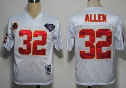 Kansas City Chiefs #32 Marcus Allen White 75TH Throwback Jersey