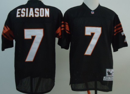 Cincinnati Bengals #7 Boomer Esiason Black Throwback Jersey