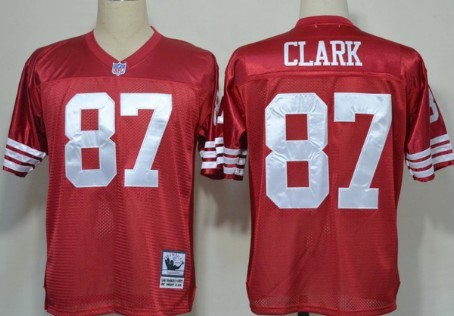 San Francisco 49ers #87 Dwight Clark Red Throwback Jersey 