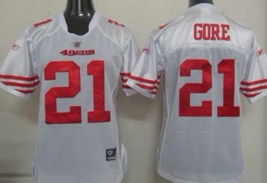 San Francisco 49ers #21 Frank Gore White Womens Team Jersey