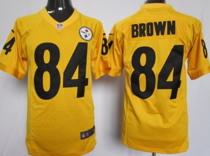 Nike Pittsburgh Steelers #84 Antonio Brown Yellow Game Jersey 