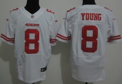 Nike San Francisco 49ers #8 Steve Young White Elite Jersey 