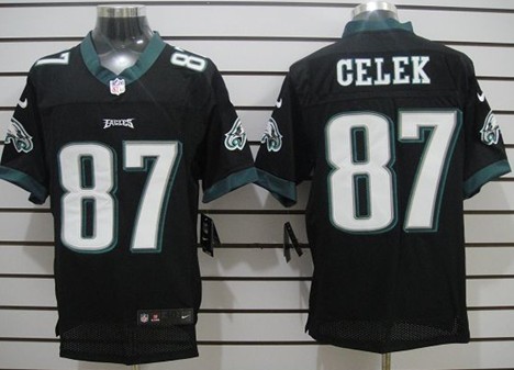 Nike Philadelphia Eagles #87 Brent Celek Black Elite Jersey 