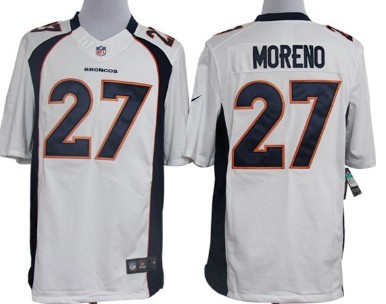 Nike Denver Broncos #27 Knowshon Moreno White Limited Jersey 