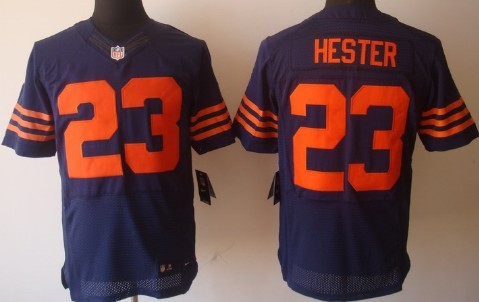 Nike Chicago Bears #23 Devin Hester Blue With Orange Elite Jersey 