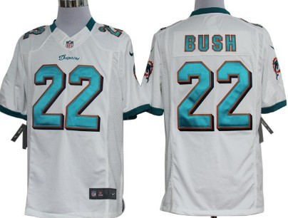 Nike Miami Dolphins #22 Reggie Bush White Limited Jersey 