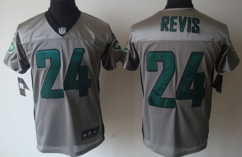 Nike New York Jets #24 Darrelle Revis Gray Shadow Elite Jersey 