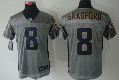 Nike St. Louis Rams #8 Sam Bradford Gray Shadow Elite Jersey 