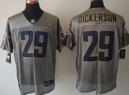 Nike St. Louis Rams #29 Eric Dickerson Gray Shadow Elite Jersey 