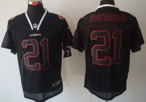 Nike Arizona Cardinals #21 Patrick Peterson Lights Out Black Elite Jersey