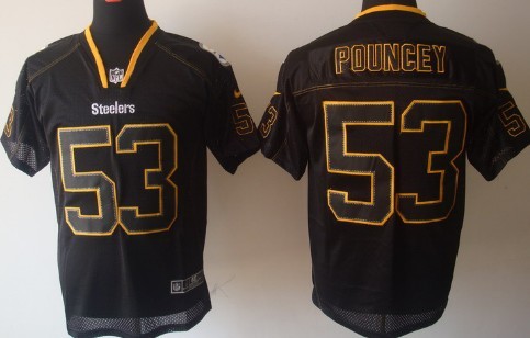 Nike Pittsburgh Steelers #53 Maurkice Pouncey Lights Out Black Elite Jersey 