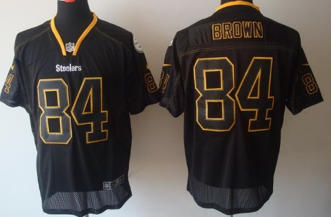 Nike Pittsburgh Steelers #84 Antonio Brown Lights Out Black Elite Jersey 