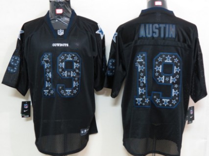 Nike Dallas Cowboys #19 Miles Austin Lights Out Black Ornamented Elite Jersey 