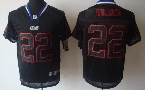 Nike New York Giants #22 David Wilson Lights Out Black Elite Jersey 