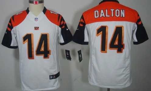 Nike Cincinnati Bengals #14 Andy Dalton White Limited Kids Jersey 