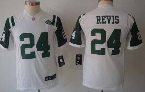 Nike New York Jets #24 Darrelle Revis White Limited Kids Jersey