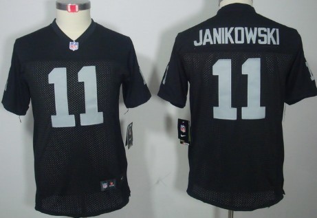 Nike Oakland Raiders #11 Sebastian Janikowski Black Limited Kids Jersey