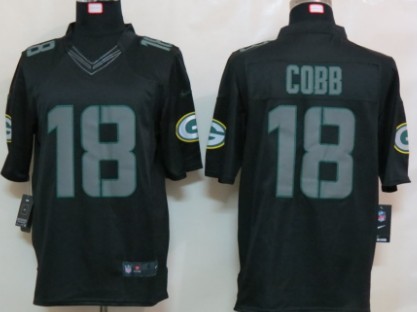 Nike Green Bay Packers #18 Randall Cobb Black Impact Limited Jersey 