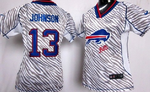 Nike Buffalo Bills #13 Steve Johnson 2012 Womens Zebra Fashion Jersey 