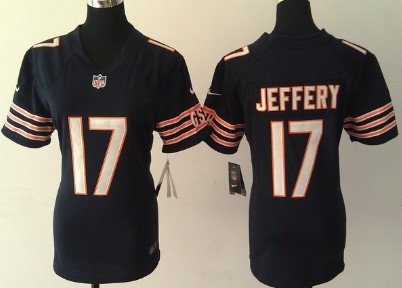 Nike Chicago Bears #17 Alshon Jeffery Blue Game Womens Jersey 