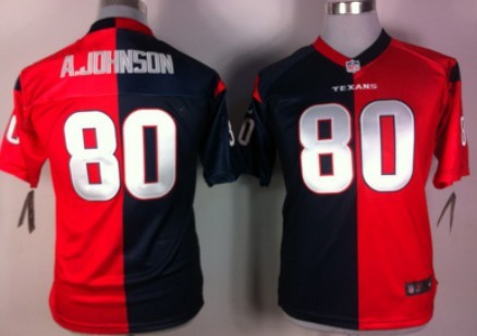 Nike Houston Texans #80 Andre Johnson Blue/Red Two Tone Kids Jersey 