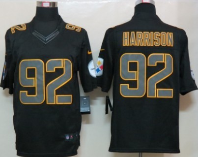 Nike Pittsburgh Steelers #92 James Harrison Black Impact Limited Jersey 