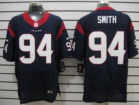 Nike Houston Texans #94 Antonio Smith Blue Elite Jersey 