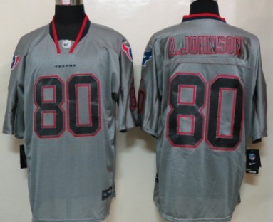 Nike Houston Texans #80 Andre Johnson Lights Out Gray Elite Jersey