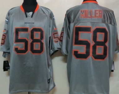 Nike Denver Broncos #58 Von Miller Lights Out Gray Elite Jersey