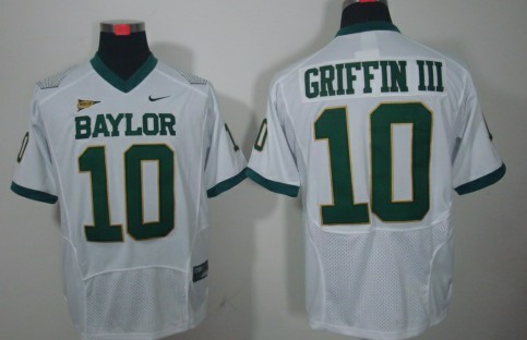 Baylor Bears #10 Robert Griffin III White Jersey 