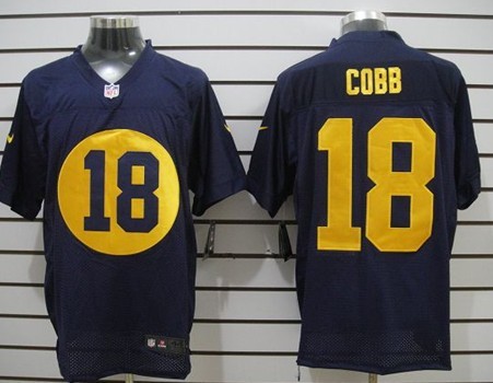 Nike Green Bay Packers #18 Randall Cobb Navy Blue Elite Jersey