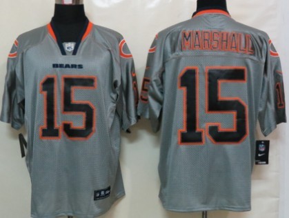 Nike Chicago Bears #15 Brandon Marshall Lights Out Gray Elite Jersey 