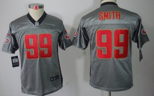 Nike San Francisco 49ers #99 Aldon Smith Gray Shadow Kids Jersey 