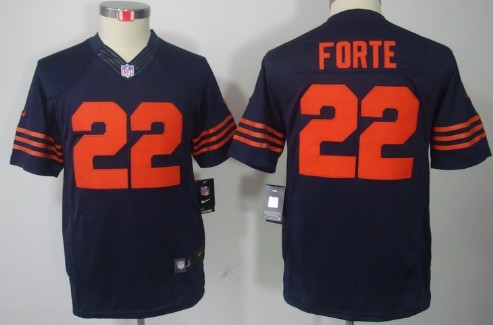 Nike Chicago Bears #22 Matt Forte Blue With Orange Limited Kids Jersey 