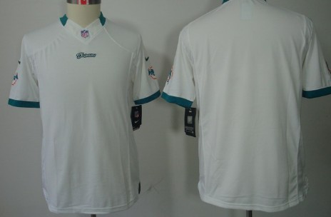 Nike Miami Dolphins Blank White Limited Kids Jersey 