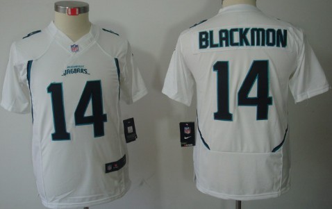 Nike Jacksonville Jaguars #14 Justin Blackmon White Limited Kids Jersey 