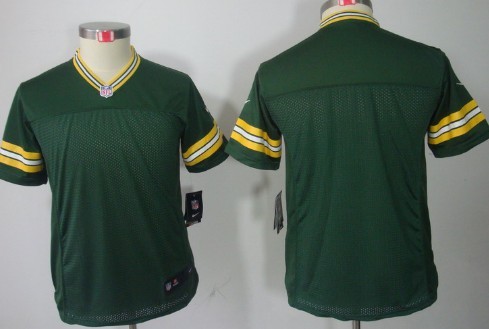 Nike Green Bay Packers Blank Green Limited Kids Jersey 