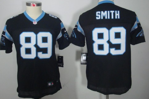 Nike Carolina Panthers #89 Steve Smith Black Limited Kids Jersey 