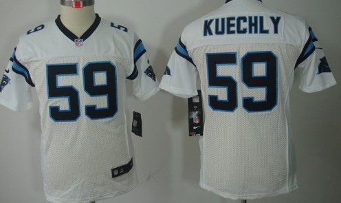 Nike Carolina Panthers #59 Luke Kuechly White Limited Kids Jersey