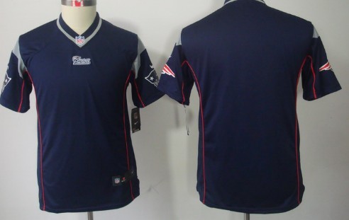 Nike New England Patriots Blank Blue Limited Kids Jersey