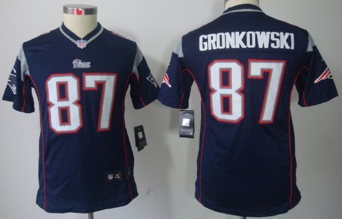 Nike New England Patriots #87 Rob Gronkowski Blue Limited Kids Jersey