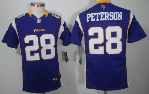 Nike Minnesota Vikings #28 Adrian Peterson Purple Limited Kids Jersey 