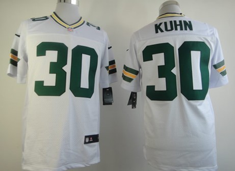 Nike Green Bay Packers #30 John Kuhn White Game Kids Jersey 