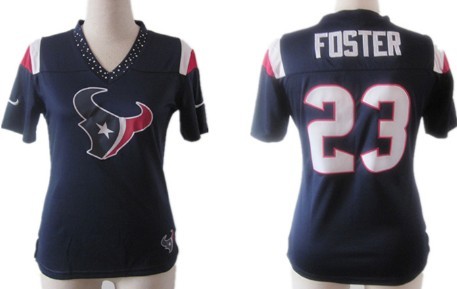 Nike Houston Texans #23 Arian Foster 2012 Blue Womens Field Flirt Fashion Jersey 