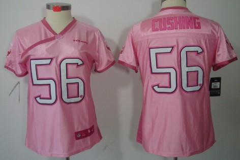 Nike Houston Texans #56 Brian Cushing Pink Love Womens Jersey 