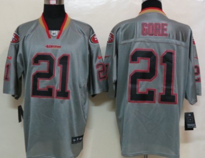 Nike San Francisco 49ers #21 Frank Gore Lights Out Gray Elite Jersey 