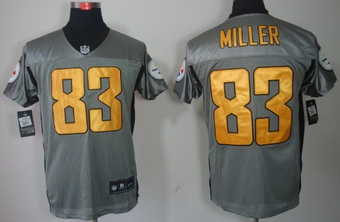 Nike Pittsburgh Steelers #83 Heath Miller Gray Shadow Elite Jersey 