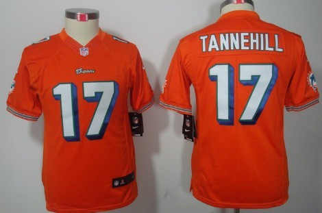 Nike Miami Dolphins #17 Ryan Tannehill Orange Limited Kids Jersey 